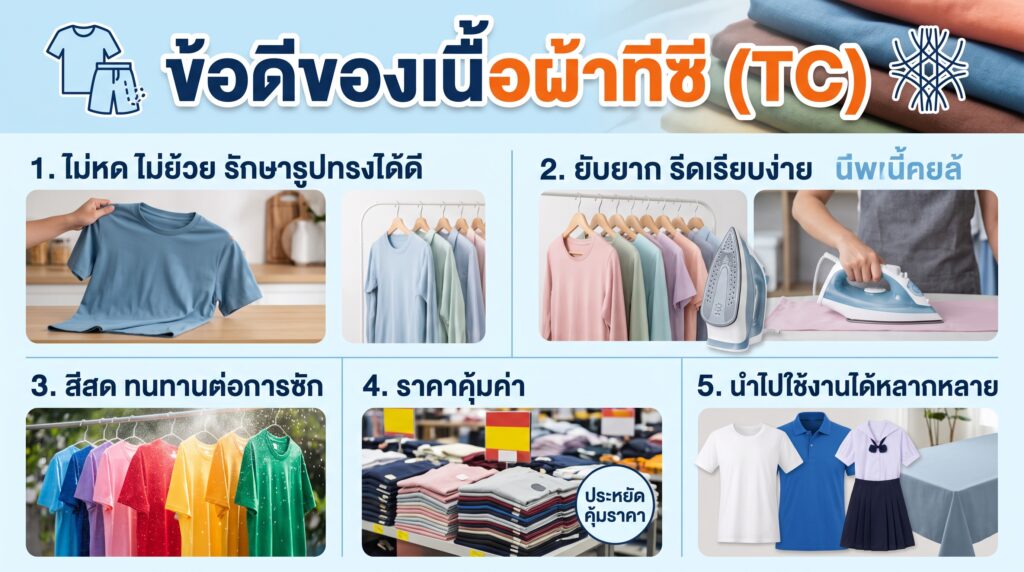 ข้อดีของเนื้อผ้าทีซี (TC)